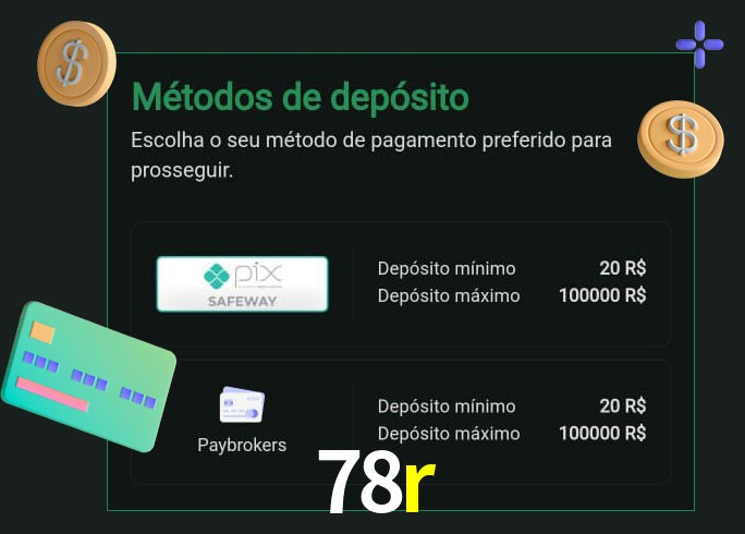 O cassino 78r oferece uma grande variedade de métodos de pagamento
